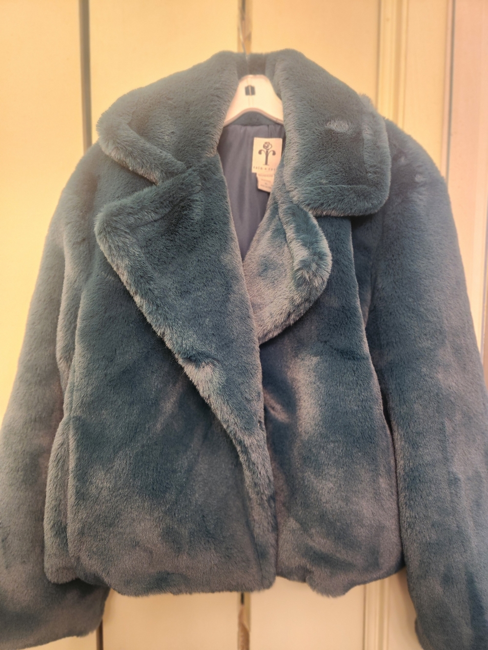 Teal Faux-Fur Jacket